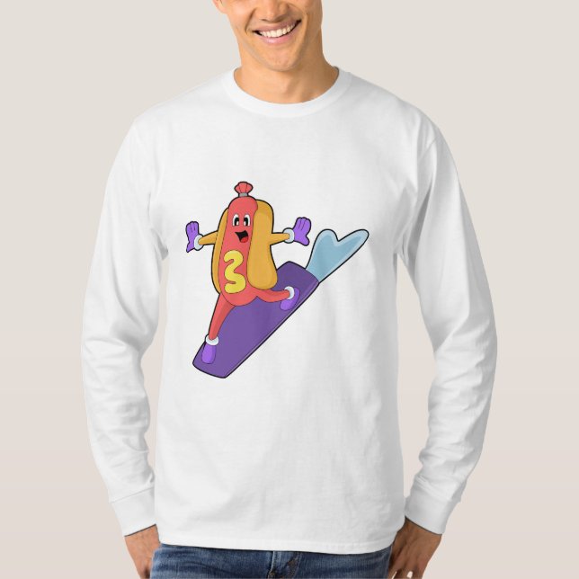 Hotdog as Snowboarder with Sonowboard T-Shirt (Front)