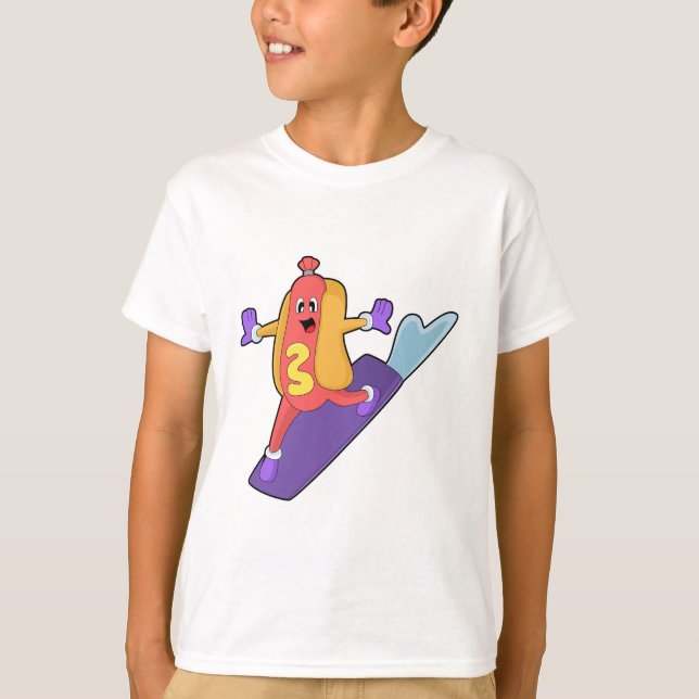 Hotdog as Snowboarder with Sonowboard T-Shirt (Front)