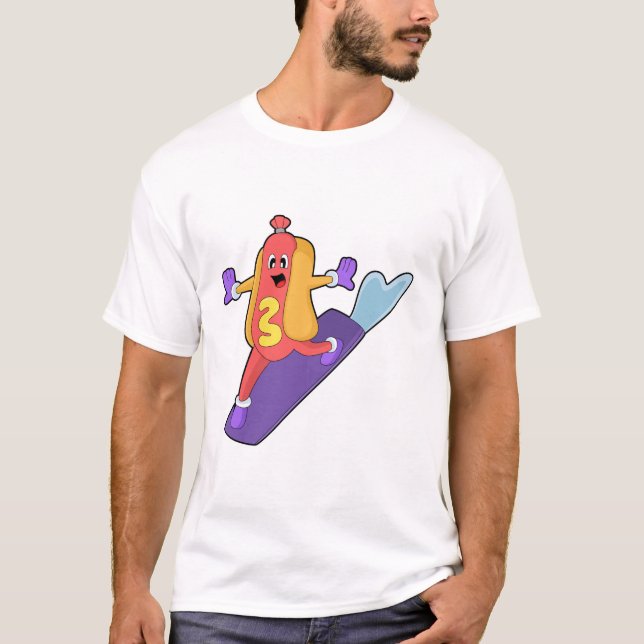 Hotdog as Snowboarder with Sonowboard T-Shirt (Front)