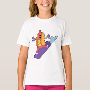 Hotdog as Snowboarder with Sonowboard T-Shirt