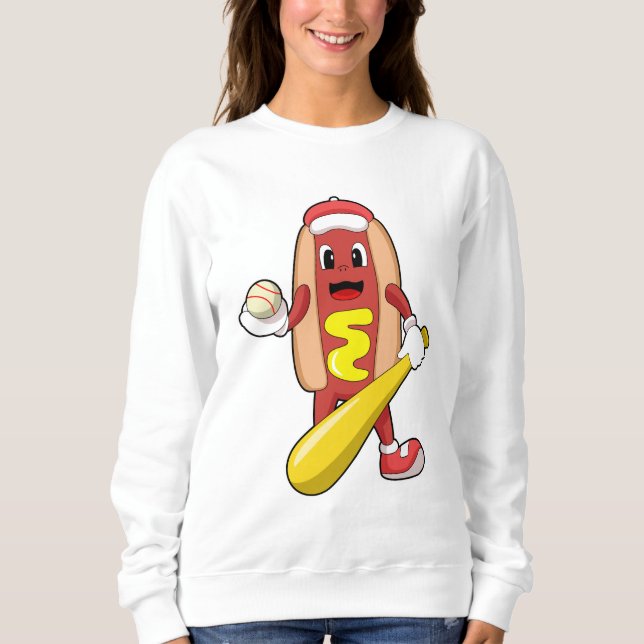 Hotdog at Baseball with Baseball bat Sweatshirt (Front)