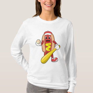 Hotdog at Baseball with Baseball bat T-Shirt