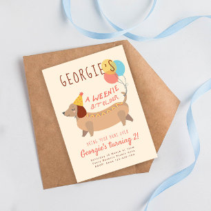 HotDog Birthday Party, Hotdog A Weenie Bit Older  Invitation
