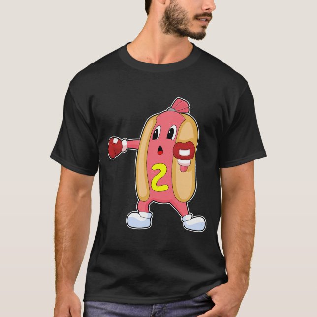 Hotdog Boxer Boxing gloves Boxing T-Shirt (Front)