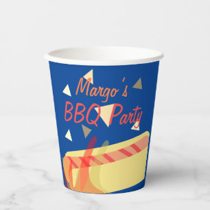 Hotdog Cookout BBQ Birthday Party Blue Paper Cups