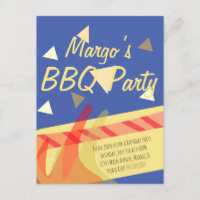 Hotdog Cookout BBQ Birthday Party Invitation Postc