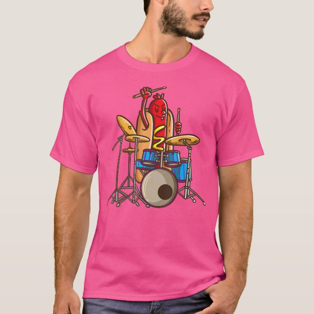 Hotdog Drummer Shirt Drum And Bass Percussionist M (Front)