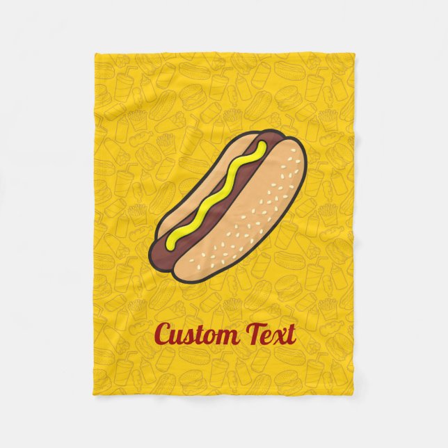 Hotdog Fleece Blanket (Front)