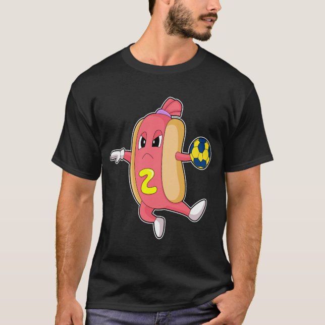 Hotdog Handball player Handball T-Shirt (Front)
