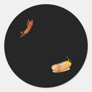 Hotdog High Dive 1 Classic Round Sticker