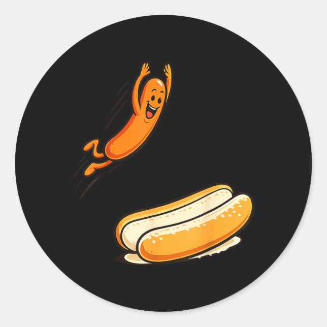 Hotdog High Dive Classic Round Sticker (Front)