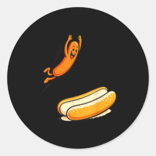 Hotdog high dive  classic round sticker