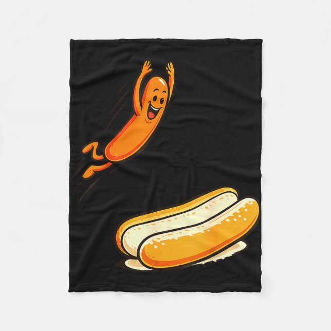 Hotdog high dive  fleece blanket (Front)