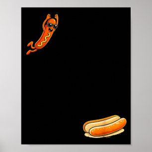 Hotdog High Dive Funny Diving Hot Dog Poster