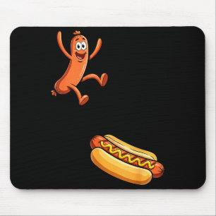 Hotdog high dive funny meme mouse pad