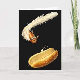 Hotdog high dive funny men women outfits Hotdog hi Card