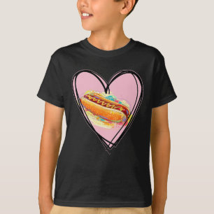 Hotdog Is My Valentine I Love Hot-dog I Heart Hotd T-Shirt
