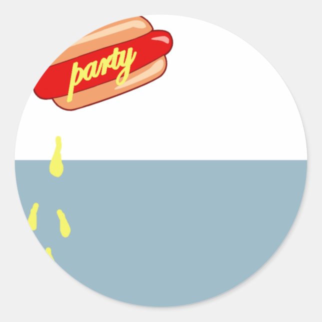 hotdog party classic round sticker (Front)