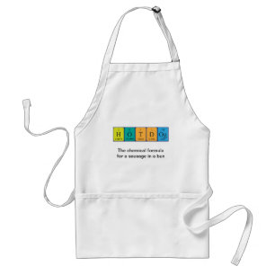 Hotdog periodic table food apron 1A