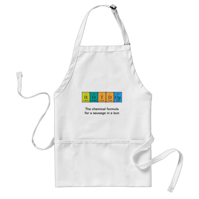 Hotdog periodic table food apron 1A (Front)