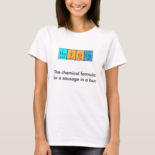 Hotdog periodic table food shirt F2A (Front)