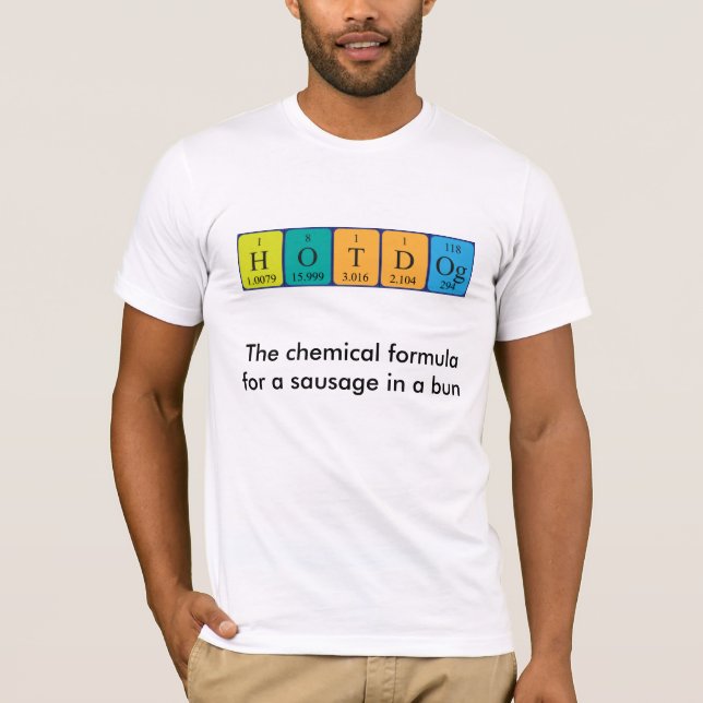 Hotdog periodic table food shirt M1A (Front)