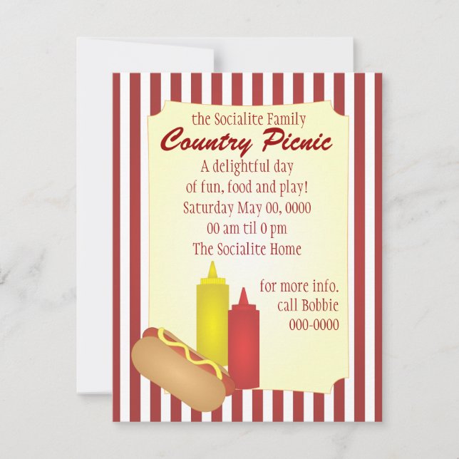 Hotdog Picnic Invitation (Front)
