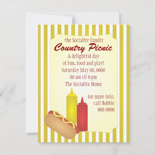 Hotdog Picnic Invitation (Front)