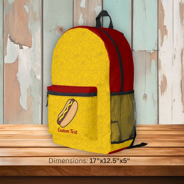 Hotdog Printed Backpack (Creator Uploaded)
