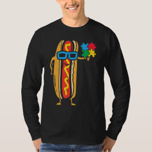 Hotdog Puzzle Cute Autism Awareness ASD Food  Food T-Shirt