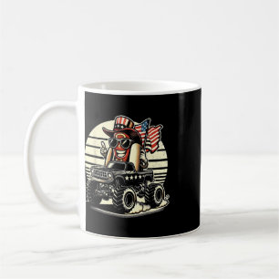 Hotdog Riding Monster Truck 4th Of July Usa Flag C Coffee Mug