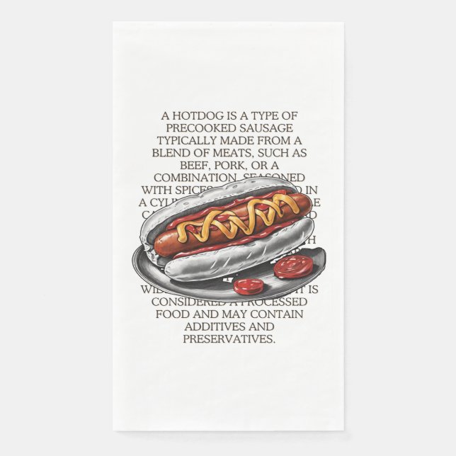Hotdog sketch By CallisC Arts ⭐⭐⭐⭐⭐ Napkin (Front)