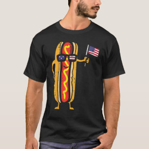 Hotdog Sunglasses American Flag Usa 4th Of July F T-Shirt