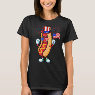 Hotdog Sunglasses American Flag Usa 4th Of July T-Shirt