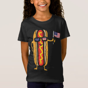 Hotdog Sunglasses American Flag USA Funny 4th Of J T-Shirt