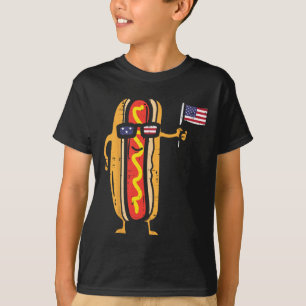 Hotdog Sungles American Flag Usa Funny 4th Of July T-Shirt
