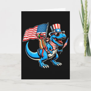 Hotdog Trex Dinosaur 4th Of July Amerisaurus Toddl Card