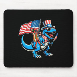 Hotdog Trex Dinosaur 4th Of July Amerisaurus Toddl Mouse Pad