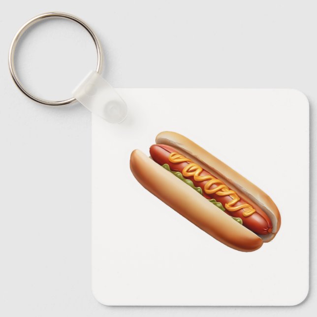 Hotdog with mustard key ring (Front)