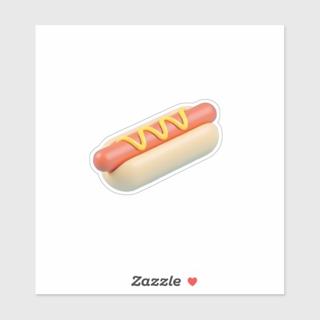 hotdog with mustard laptop sticker  (Sheet)