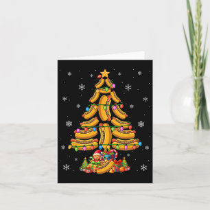 Hotdogs Christmas Tree Colourful Lights Funny Food Card
