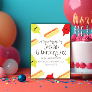  Hotdogs Diggity Mustard Ketchup BBQ Party  Invitation