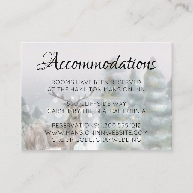 Hotel Accommodation Cards winter magical idyll (Front)