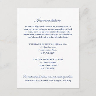 Hotel Accommodations Insert Card - Casco Bay - 2
