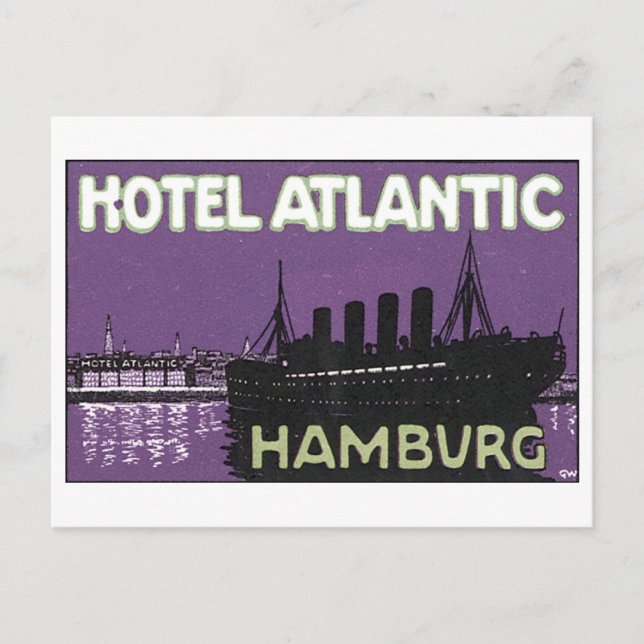 Hotel Atlantic Hamburg Postcard (Front)