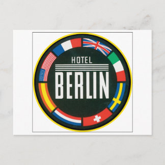 Hotel Berlin Luggage Label Postcard