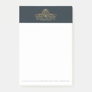 Hotel Branding Luxury Blue Gold Post-it Notes
