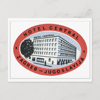 Hotel Central Zagreb - Jugoslavija Postcard