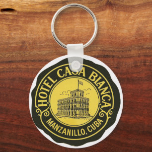 Hotel, Cuba, Vintage Keychain