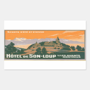 Hotel de son-loup Montreux Switzerland Rectangular Sticker